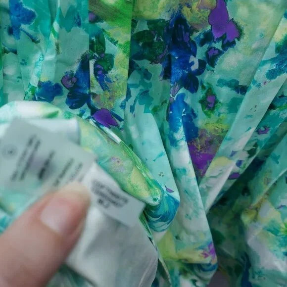 Calvin Klein Floral Sleeveless Dress 98% Cotton 2% Spandex Multicolor - Picture 4 of 5